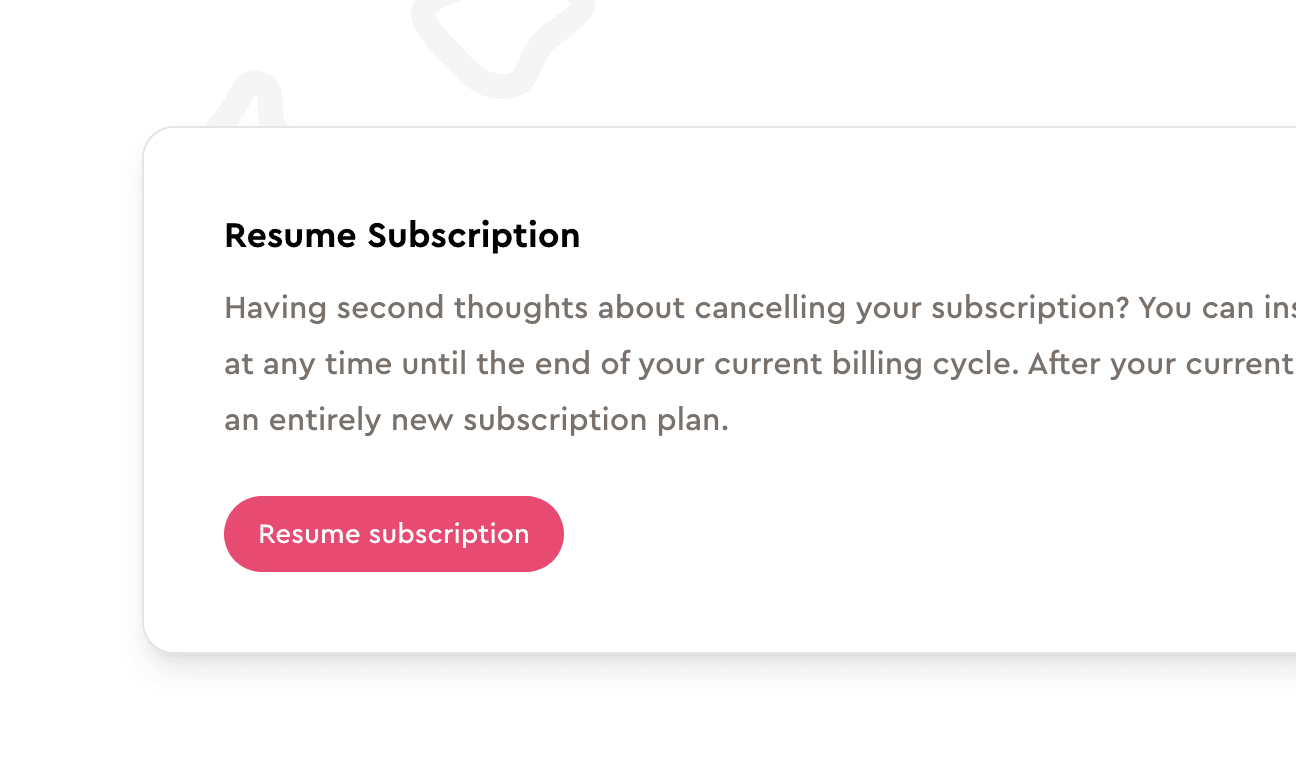 How to resume Jolly subscription